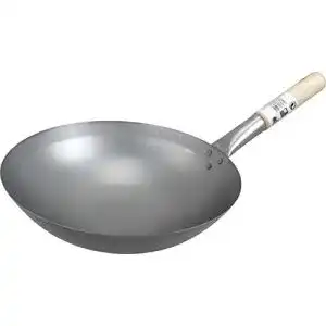 Wok Carbonstahl JADE TEMPLE mit rundem Boden 33 cm