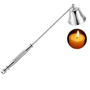 Kerzenlöscher rosenice aus Edelstahl, lang, silberfarben