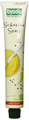 Scharfer Senf Byodo Extra in der Tube, (8 x 100 ml Tube)