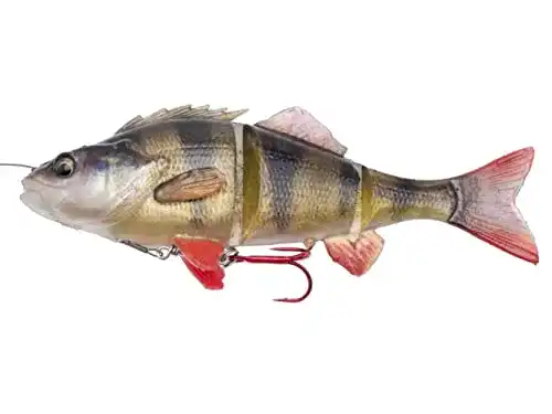 Jerkbait Savage Gear 4D Line Thru Perch Gummifisch Barsch zum Spinnfischen, Gummiköder