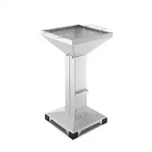 Säulengrill THÜROS T2 Plattenfuß Edelstahl Holzkohle Gartengrill