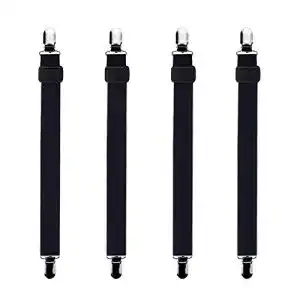 Bettlakenspanner Bedecor verstellbar, 4 Stück, Schwarz, elastisch