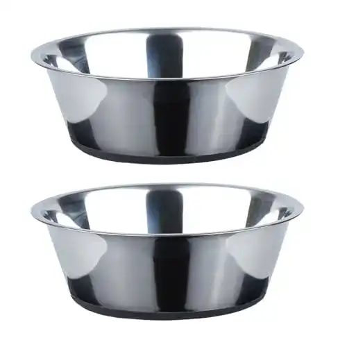 Hundenapf PEGGY11 Tief, Edelstahl, 2er Pack, rutschfestes Silikon