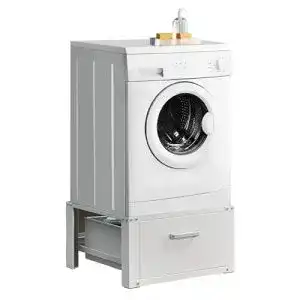 Waschmaschinen-Unterschrank [en.casa] mit Schublade