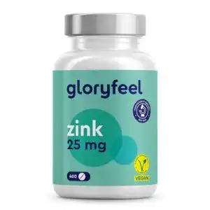 Zinktabletten gloryfeel Zink 25mg Hochdosiert, 400 Tabletten