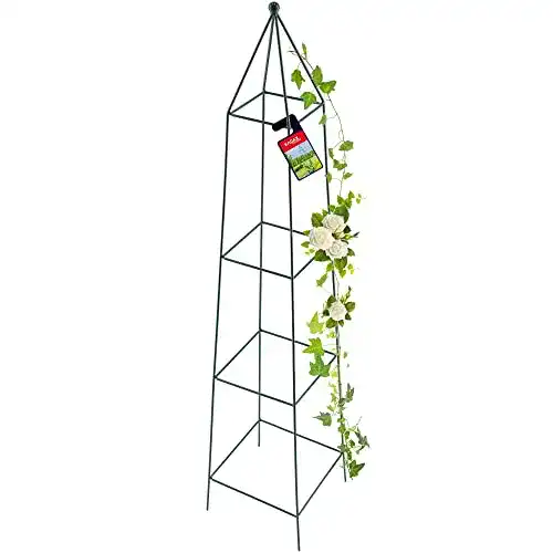 Rosenobelisk KADAX Rankhilfe, Rankobelisk aus Stahl, freistehend