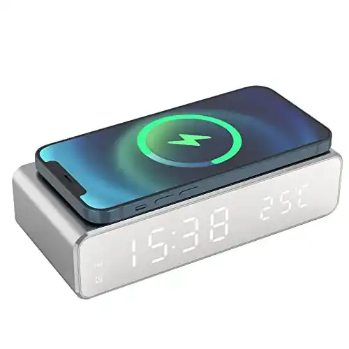 Wecker mit Ladestation LovGuZu Wecker Digital mit 10W