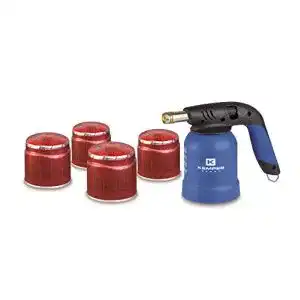 Lötlampe Kemper KE2019, Piezo Zündung inkl. 4 x Gas Kartusche