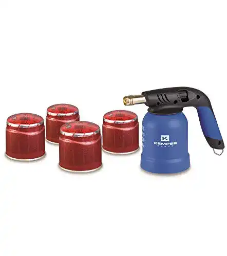 Lötlampe Kemper KE2019, Piezo Zündung inkl. 4 x Gas Kartusche