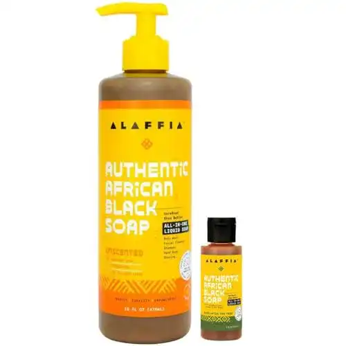 Schwarze Seife Alaffia Authentic African Black Soap, ohne Duft