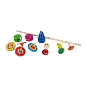Peitschenkreisel GICO Kreisel und Jojo Set, 11 Kreisel und Jojos