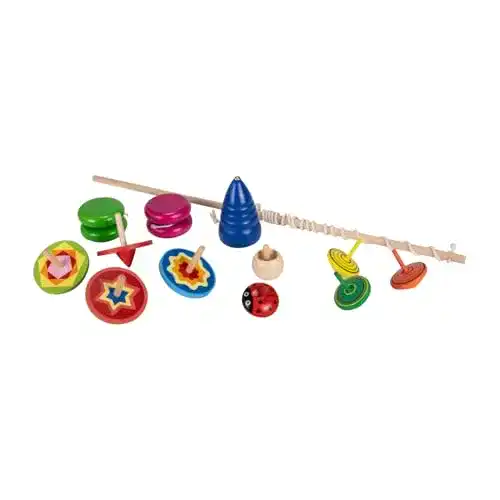 Peitschenkreisel GICO Kreisel und Jojo Set, 11 Kreisel und Jojos