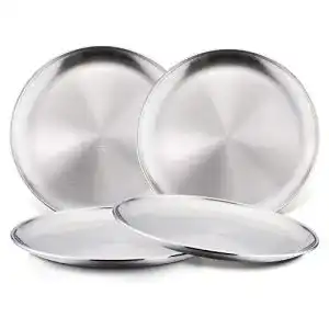 Kinderteller COTOM 18/8 Edelstahl Teller, Metall 304, 4 Pack