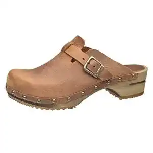 Clogs Sanita Kristel offen Original handgemacht Leder-Holz