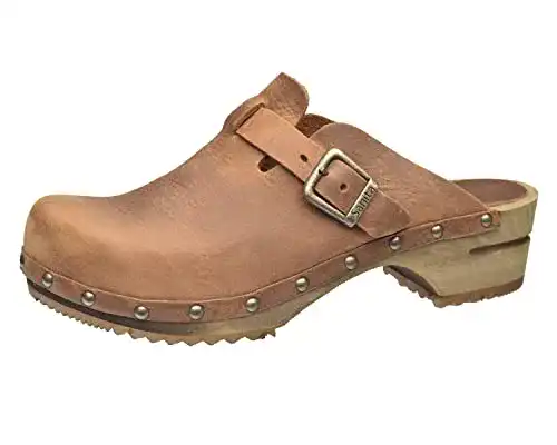 Clogs Sanita Kristel offen Original handgemacht Leder-Holz