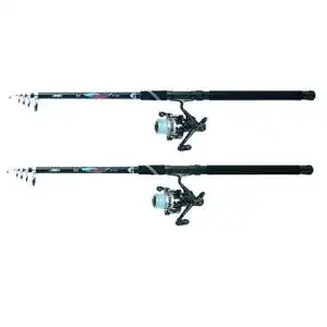 Teleskoprute GenWJ 2 x Jenzi Allround Hecht Karpfen Zander Forelle mit Rolle und Schnur Angelset