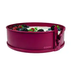 Springform (26 cm) coox Springform mit Glasboden, dunkelrot
