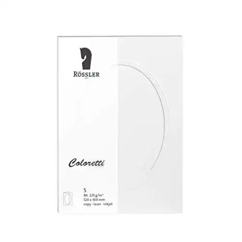 Passepartout-Karten Rössler Coloretti Karten, DIN B6, oval, 5 Stück