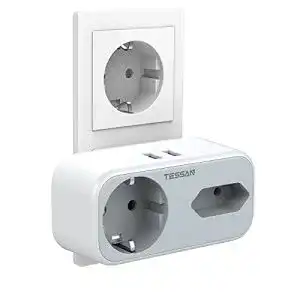 Tessan-USB-Steckdose TESSAN Doppelstecker für Steckdose, 4 in 1