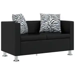 Relaxsofa vidaXL 2-Sitzer Sofa, Kunstleder, Schwarz