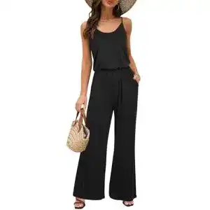 Hosenanzug OUGES Damen Sommer Ärmellos Jumpsuit Overall