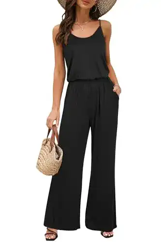 Hosenanzug OUGES Damen Sommer Ärmellos Jumpsuit Overall