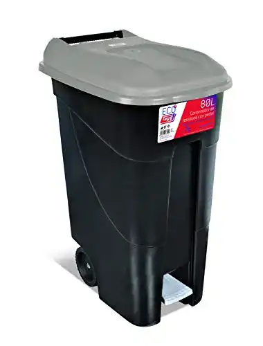Restmülltonne tayg Abfalleimer 80 Liter mit Pedal schwarz