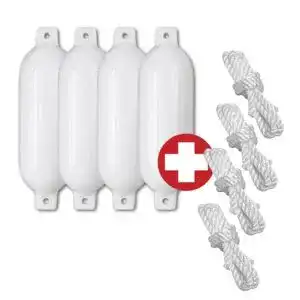 Bootsfender Compass 4-er Set 4 Fenderleinen Größe M