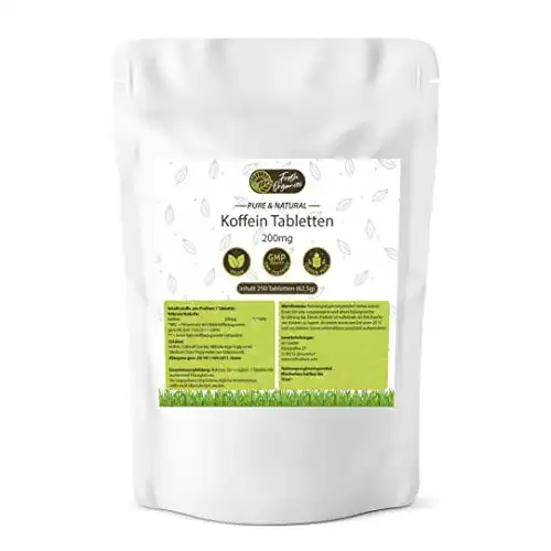 Koffeintabletten FRESH ORGANICS PURE & NATURAL, 250 Stk