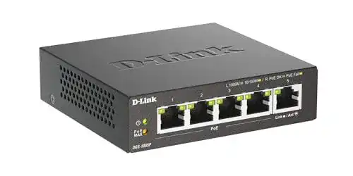 D-Link-Switch D-Link DGS-1005P, 5-Port Layer 2 unmanaged PoE Gigabit