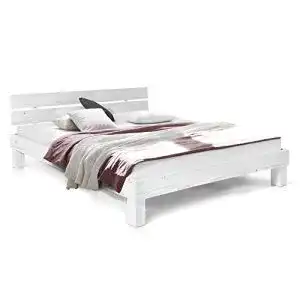 Futonbett 180 x 200 moebel-eins Massivholzbett Pumba, Weiss