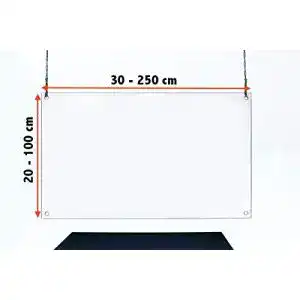 Spuckschutz hängend 120 cm breit Supply24 since 2004 Acrylglas