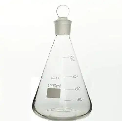 Erlenmeyerkolben Rocwing Boro 3.3 Glas mit Stopfen, 1000ml