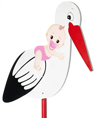 Die beste Holzstorch Brubaker Großer Storch aus Holz mit Baby Rosa 2026 Test Bestseller Holzstorch Brubaker Großer Storch aus Holz mit Baby Rosa