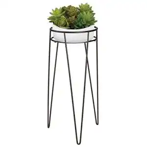 Blumenständer mDesign Midcentury Pflanzenständer aus Metall