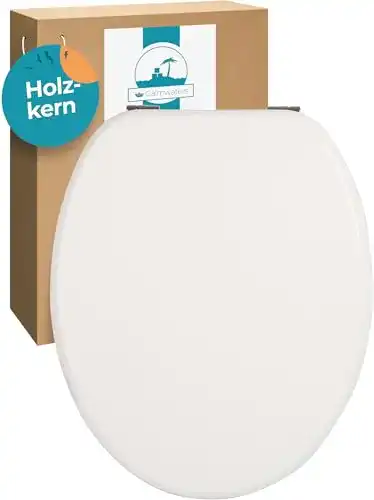 WC-Sitz ohne Absenkautomatik Calmwaters ® Weißer WC Sitz