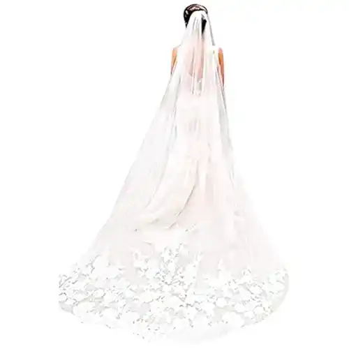 Schleier Baiyouli Braut Lange Einschichtige Weiche Tüll Hochzeit