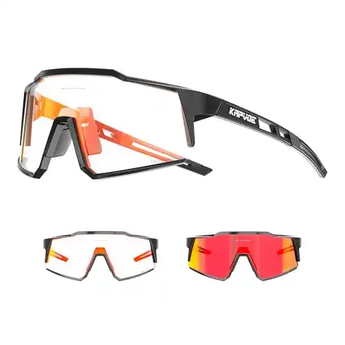 Fahrradbrille klar KAPVOE Photochromatische Selbsttönend