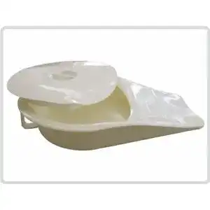 Bettpfanne Sani-Alt Stechbecken Kunststoff mit Deckel oval