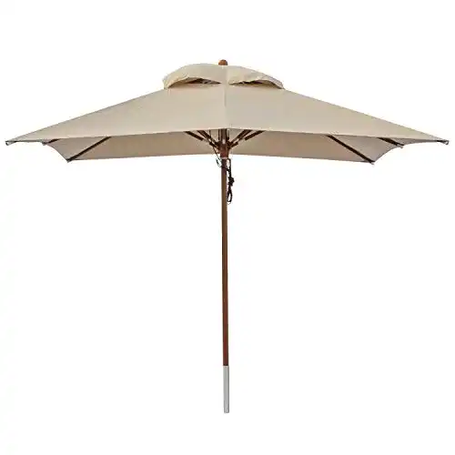 Anndora-Sonnenschirm anndora ® 3 x 3 m eckig + Winddach