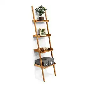 Leiterregal Relaxdays Bambus HxBxT 176 x 44 x 37 cm 4-stufig