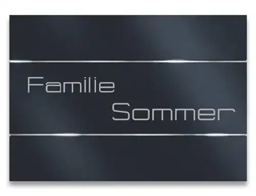 Türschild Metzler-Trade Metzler Edelstahl in Anthrazit matt