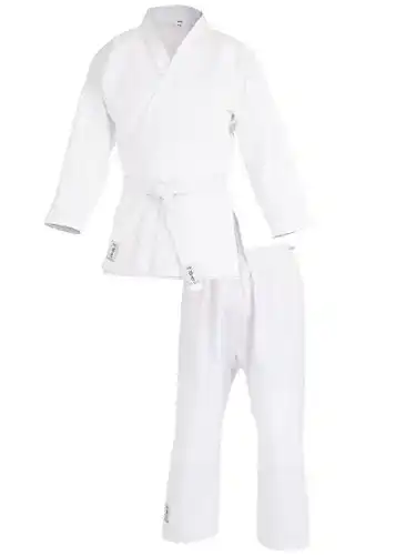 Judoanzug Ultrasport mit Weißem Gürtel, Weiß, 100, 10581