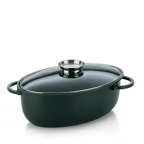 Bräter (oval) kela 15153 Bräter, Glasdeckel mit Aromaknopf