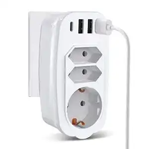 Steckdosenadapter VPOW , Steckdose mit 3 Steckdosen (4000W)