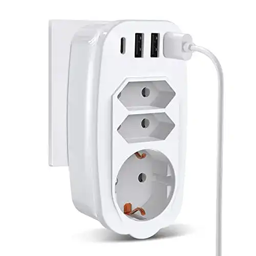 Steckdosenadapter VPOW , Steckdose mit 3 Steckdosen (4000W)