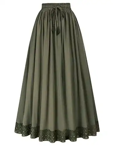 Maxirock SCARLET DARKNESS Damen Gothic Lang Elastischer Bund