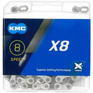 Fahrradkette 8-fach KMC X8-93 Kette, 114 Glieder, Silber/Grau