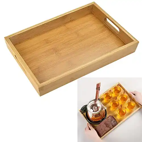 Holztablett DECARETA Serviertablett Bambus Tablet 30*20cm