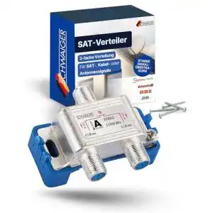 Sat-Verteiler 2-fach SCHWAIGER 9482 digital/BK-Verteiler